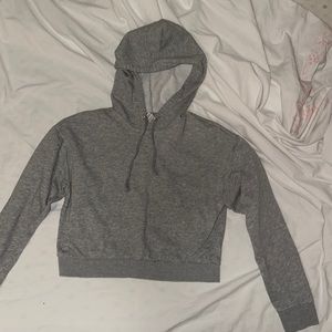 grey cropped hoodie